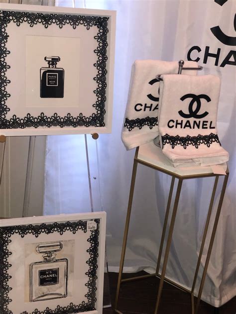 chanel themed room|Chanel inspired bathroom decor.